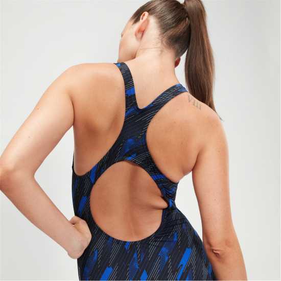 Speedo Hyperboom Medalist Swimsuit Black/Blue Плуване