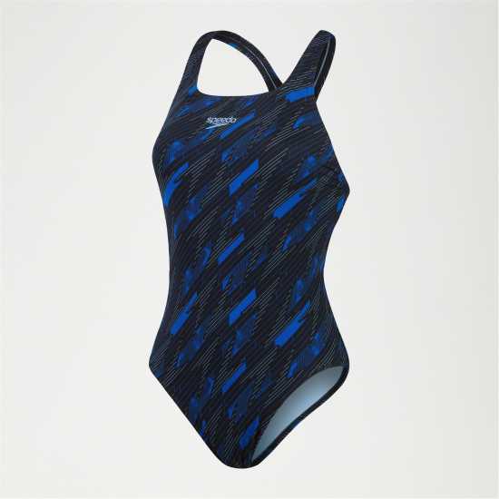 Speedo Hyperboom Medalist Swimsuit Black/Blue Плуване