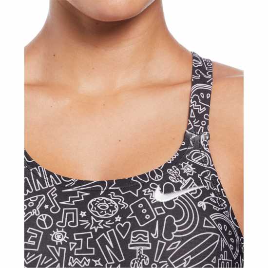Nike Swim Hydra Strong Cutout One-Piece Swimsuit Черно/Бяло Дамски бански
