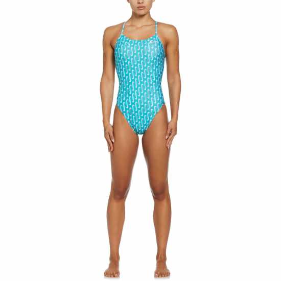 Дамски бански Nike Swim Hydra Strong Cutout One-Piece Swimsuit Синьо Nike Swim Hydra Strong Cutout One-Piece Swimsuit Синьо Дамски бански