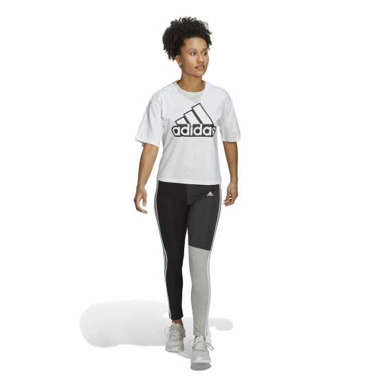 Дамско трико и клинове Adidas Essentials 3-Stripes Colourblock Cotton Leggings Womens Adidas Essentials 3-Stripes Colourblock Cotton Leggings Womens Дамско трико и клинове