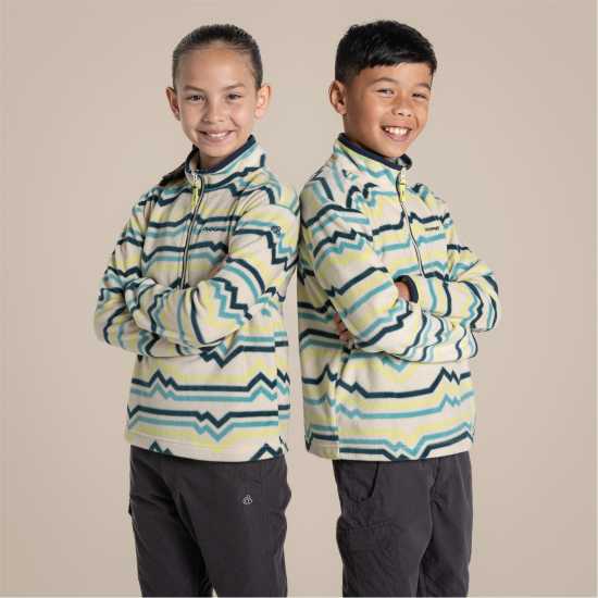 Craghoppers Unisex Kids' Bachas Quarter Zip Fleece Key Lime Prt 