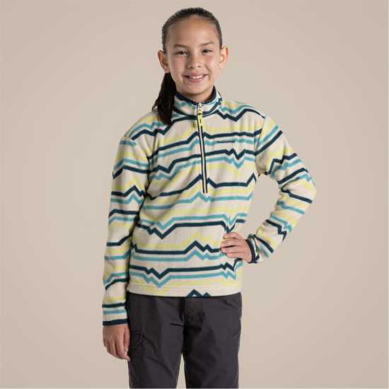 Craghoppers Unisex Kids' Bachas Quarter Zip Fleece Key Lime Prt 