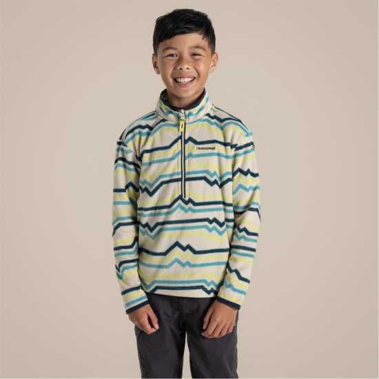 Craghoppers Unisex Kids' Bachas Quarter Zip Fleece Key Lime Prt 