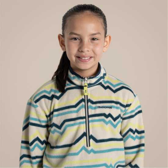 Craghoppers Unisex Kids' Bachas Quarter Zip Fleece Key Lime Prt 