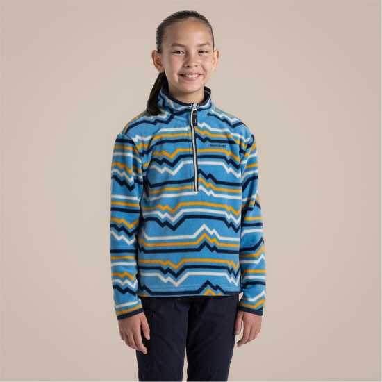 Craghoppers Unisex Kids' Bachas Quarter Zip Fleece BrightSkyPrt 