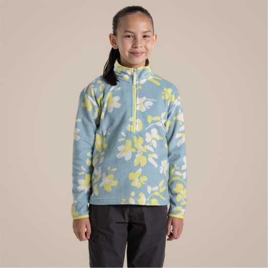 Craghoppers Unisex Kids' Bachas Quarter Zip Fleece SkyBluePrint 