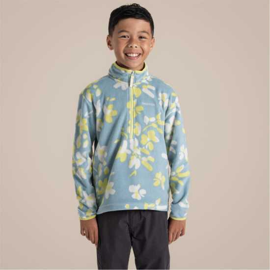 Craghoppers Unisex Kids' Bachas Quarter Zip Fleece SkyBluePrint 