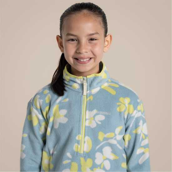 Craghoppers Unisex Kids' Bachas Quarter Zip Fleece SkyBluePrint 