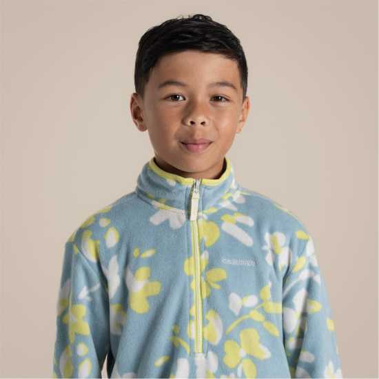 Craghoppers Unisex Kids' Bachas Quarter Zip Fleece SkyBluePrint 