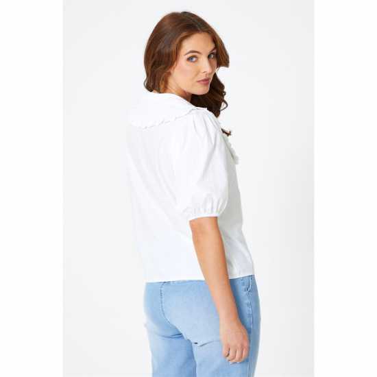 Be You Ruffle Peter Pan Collar Shirt  