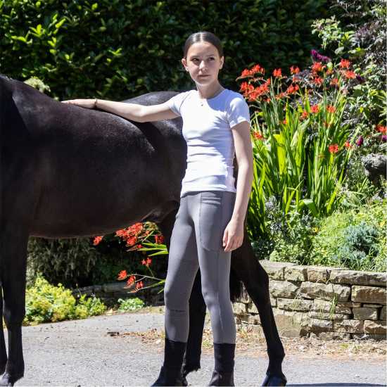 Детски клинове John Whitaker Childrens Riding Tights Сиво John Whitaker Childrens Riding Tights Сиво Детски клинове