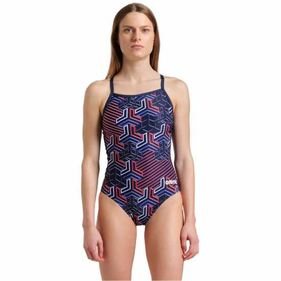 Arena Kiko Pro Swimsuit Womens Морска синьо/червено Дамски бански
