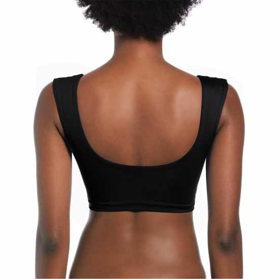 Дамски бански Nike Essentials Swim Crop Top Black Nike Essentials Swim Crop Top Black Дамски бански