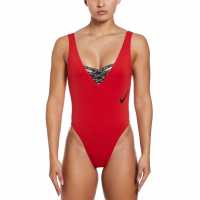 Nike Sneakerkini U-Back One-Piece Swimsuit Womens Universty Red Дамски бански