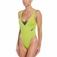 Nike Sneakerkini U-Back One-Piece Swimsuit Womens Atomic Green Дамски бански