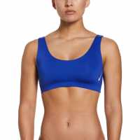 Nike Swim Sneakerkini Scoop Neck Bikini Top Womens Racer Blue Дамски бански