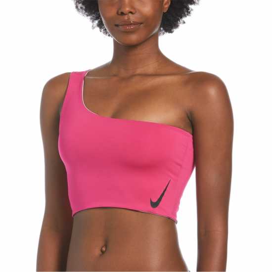 Nike Swimming Icon Colourblock 3 In 1 Bikini Top White/Blck/Pink Дамски бански