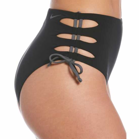 Nike Swim Solid Lace-Up High Waist Cheeky Bottom Black Дамски бански