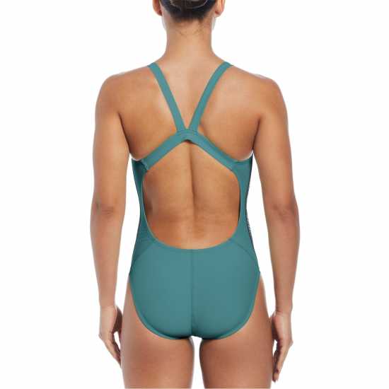 Дамски бански Nike Fusion Logo Tape Fastback Swimsuit Womens Nike Fusion Logo Tape Fastback Swimsuit Womens Дамски бански