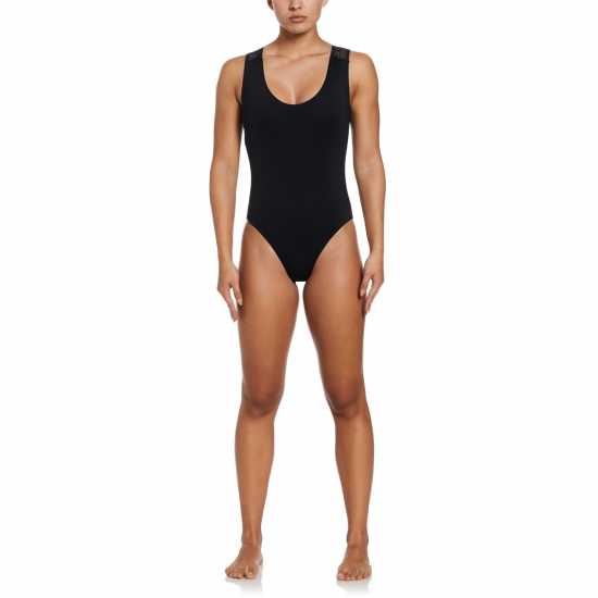 Nike Explore Wild Keyhole One Piece Swimsuit Womens Black Дамски бански