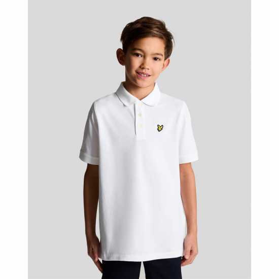 Lyle And Scott Блуза С Яка Unisex Kids' Classic Short-Sleeve Polo Shirt Бял 626 
