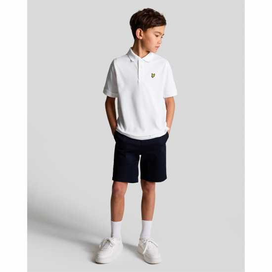 Lyle And Scott Блуза С Яка Unisex Kids' Classic Short-Sleeve Polo Shirt Бял 626 