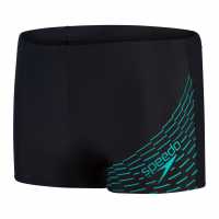 Speedo Мъжки Шорти Medley Logo Aquashorts Mens Black/Green Мъжки плувни шорти и клинове