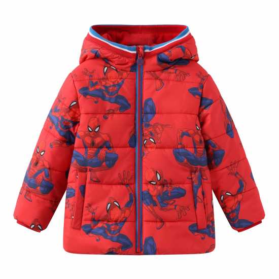 Подплатено Палто Дечица Character Padded Coat Infants Спайдърмен Детски якета и палта