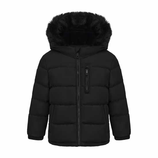 Soulcal Пухено Яке 2 Zip Bubble Jacket Infants Черно 
