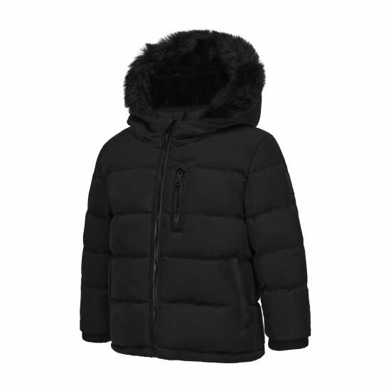 Soulcal Пухено Яке 2 Zip Bubble Jacket Infants Черно 