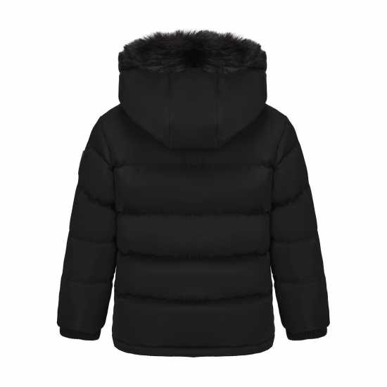 Soulcal Пухено Яке 2 Zip Bubble Jacket Infants Черно 