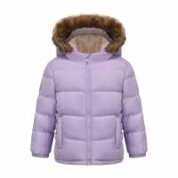 Soulcal Пухено Яке 2 Zip Bubble Jacket Infants Лилаво 