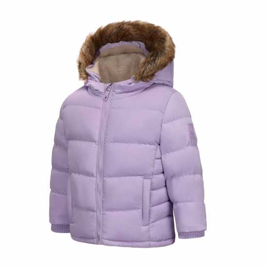 Soulcal Пухено Яке 2 Zip Bubble Jacket Infants Лилаво 