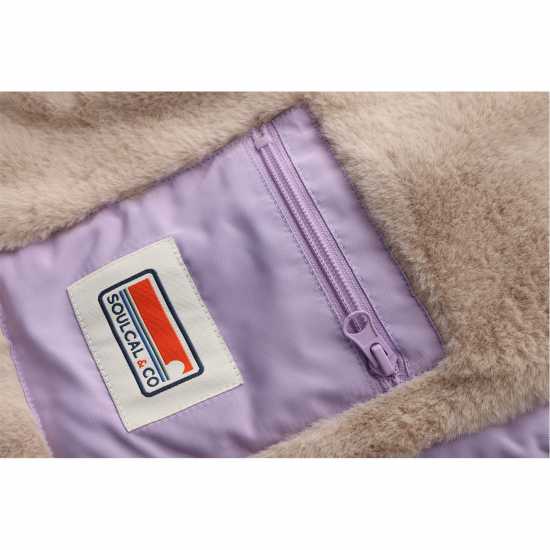 Soulcal Пухено Яке 2 Zip Bubble Jacket Infants Лилаво 