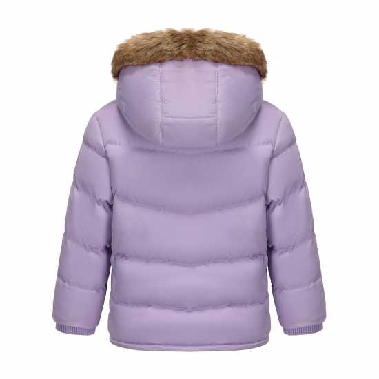Soulcal Пухено Яке 2 Zip Bubble Jacket Infants Лилаво 