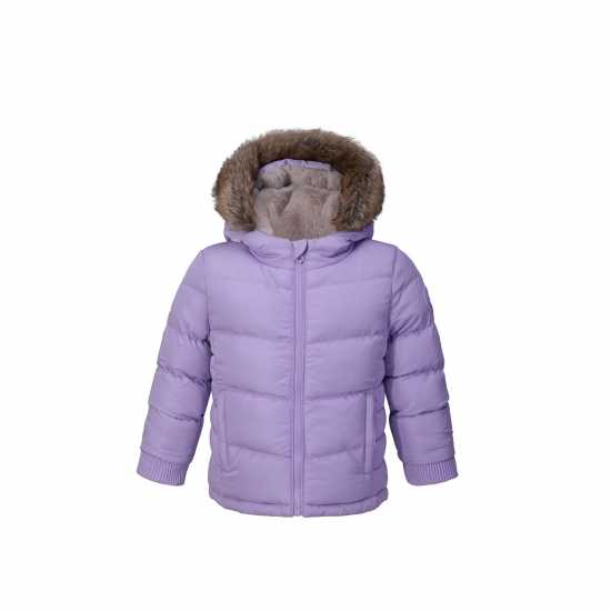 Soulcal Пухено Яке 2 Zip Bubble Jacket Infants Лилаво 