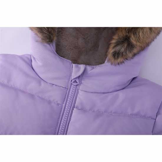 Soulcal Пухено Яке 2 Zip Bubble Jacket Infants Лилаво 