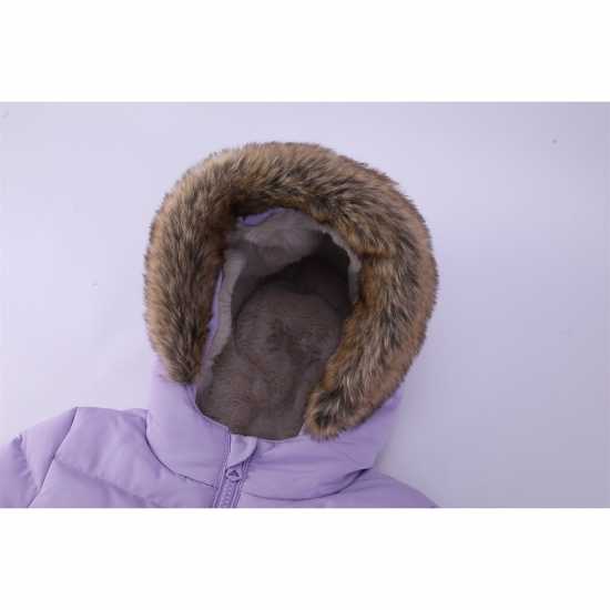 Soulcal Пухено Яке 2 Zip Bubble Jacket Infants Лилаво 