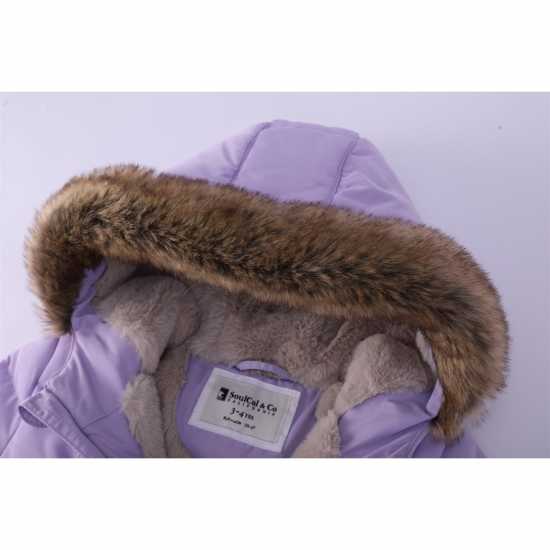 Soulcal Пухено Яке 2 Zip Bubble Jacket Infants Лилаво 