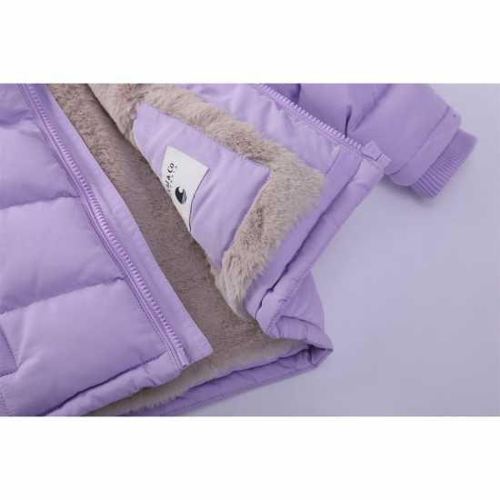 Soulcal Пухено Яке 2 Zip Bubble Jacket Infants Лилаво 