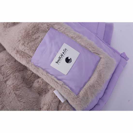 Soulcal Пухено Яке 2 Zip Bubble Jacket Infants Лилаво 