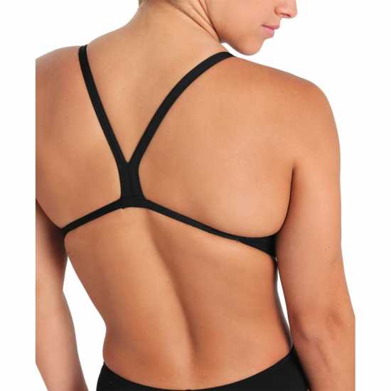 Womens Solid Team Challenge Swimsuit Black White Womens Solid Team Challenge Swimsuit Black White