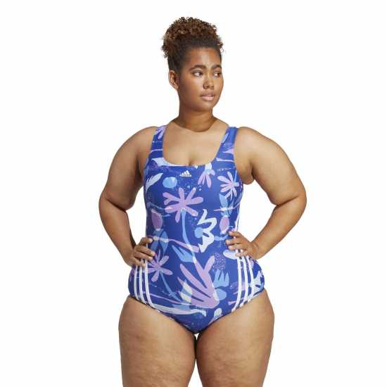 Adidas Floral 3-Stripes Plus Size Swimsuit Womens  Дамски бански