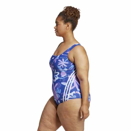 Adidas Floral 3-Stripes Plus Size Swimsuit Womens  Дамски бански