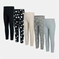 Miso 5Pk Leggings In62 Black/Grey 