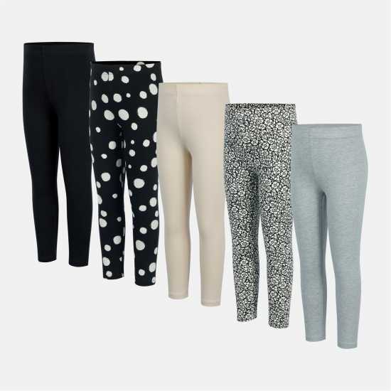 Miso 5Pk Leggings In62 Black/Grey 