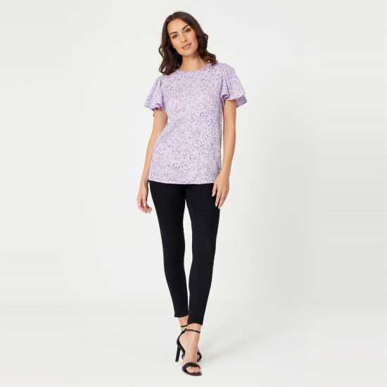 Be You Sequin Angel Sleeve Top  