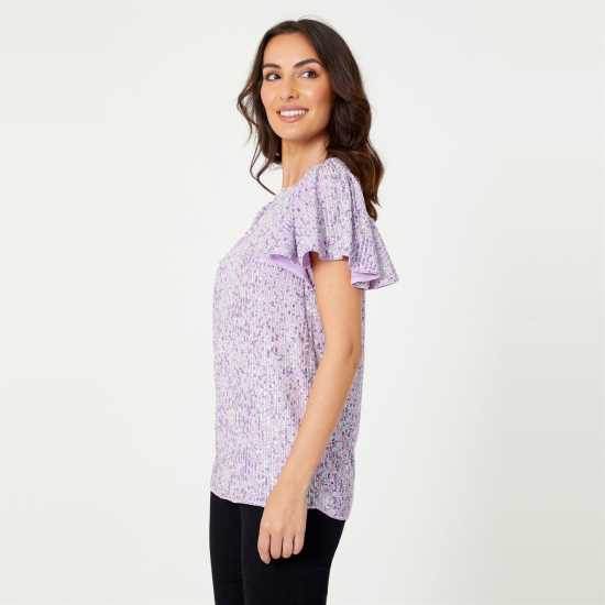 Be You Sequin Angel Sleeve Top  