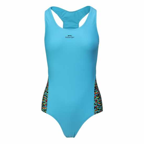 Дамски бански Slazenger Splice Racerback Swimsuit Womens Син/Черен Slazenger Splice Racerback Swimsuit Womens Син/Черен Дамски бански